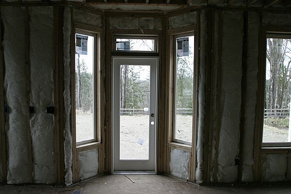 Back door to yard at edge of nature preserve