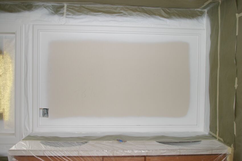 Master bath vanity, future space for a big mirror