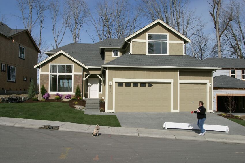 New landscaping and finished paint