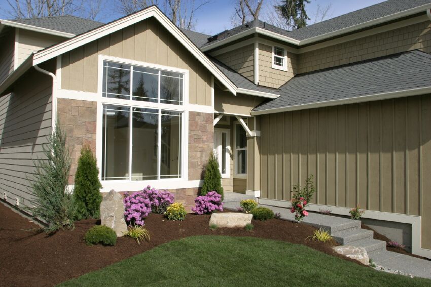 Front entry with new landscaping
